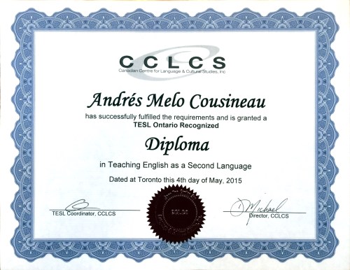 TESL CANADA CERTIFICATION II